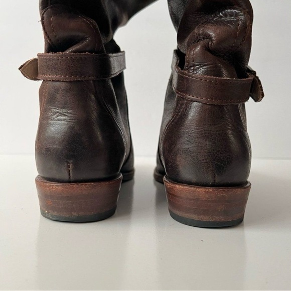 Frye Durado Lug Leather Knee High Tall Riding Boots Dark Brown Shoes Size 7 - Picture 6 of 9